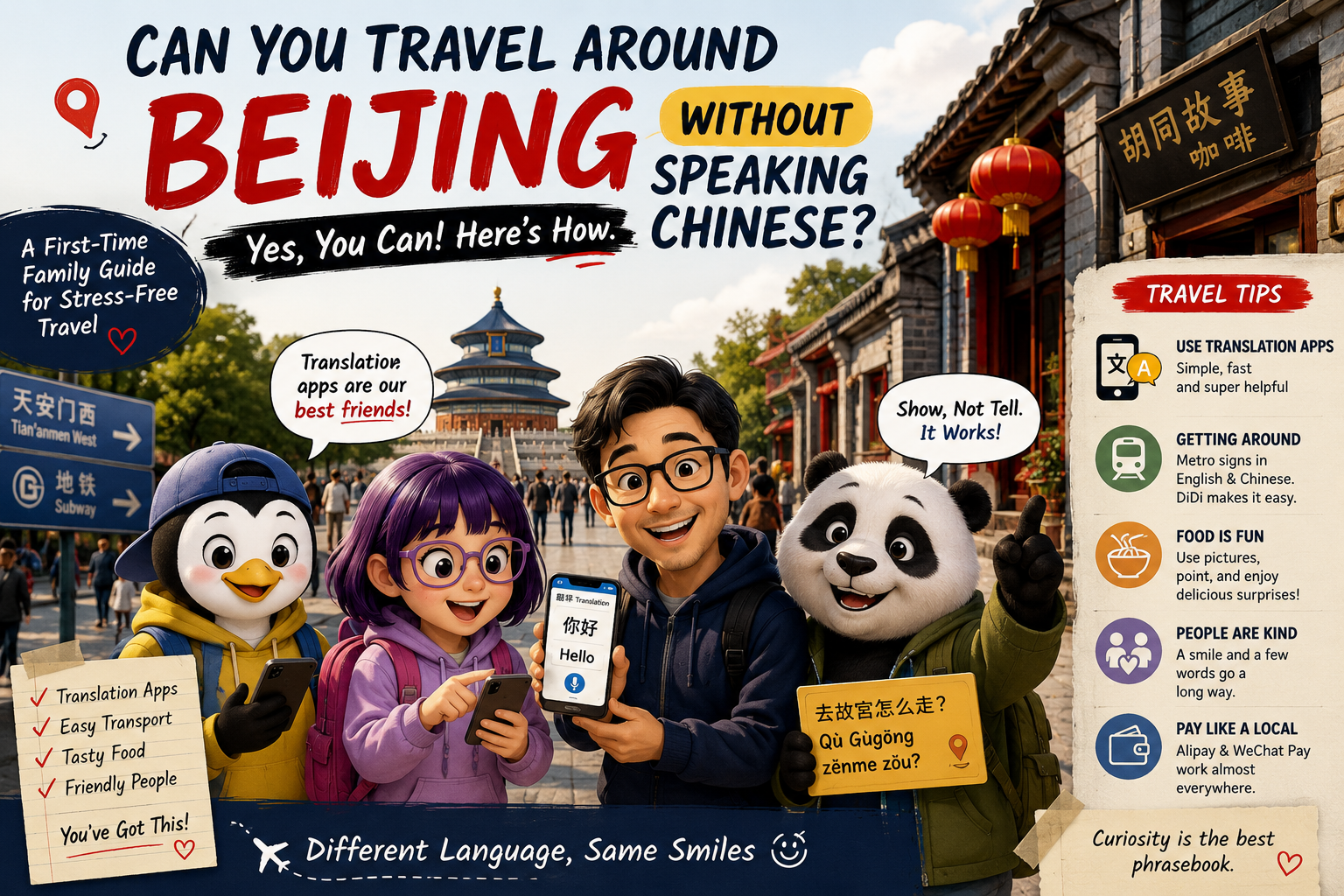 Can You Travel Around Beijing Without Speaking Chinese?A First-Time Family Guide to Exploring China Without Knowing Mandarin (2026)